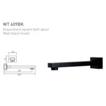 ECT Acqua Black Square Bath Spout (Matt Black Finish)